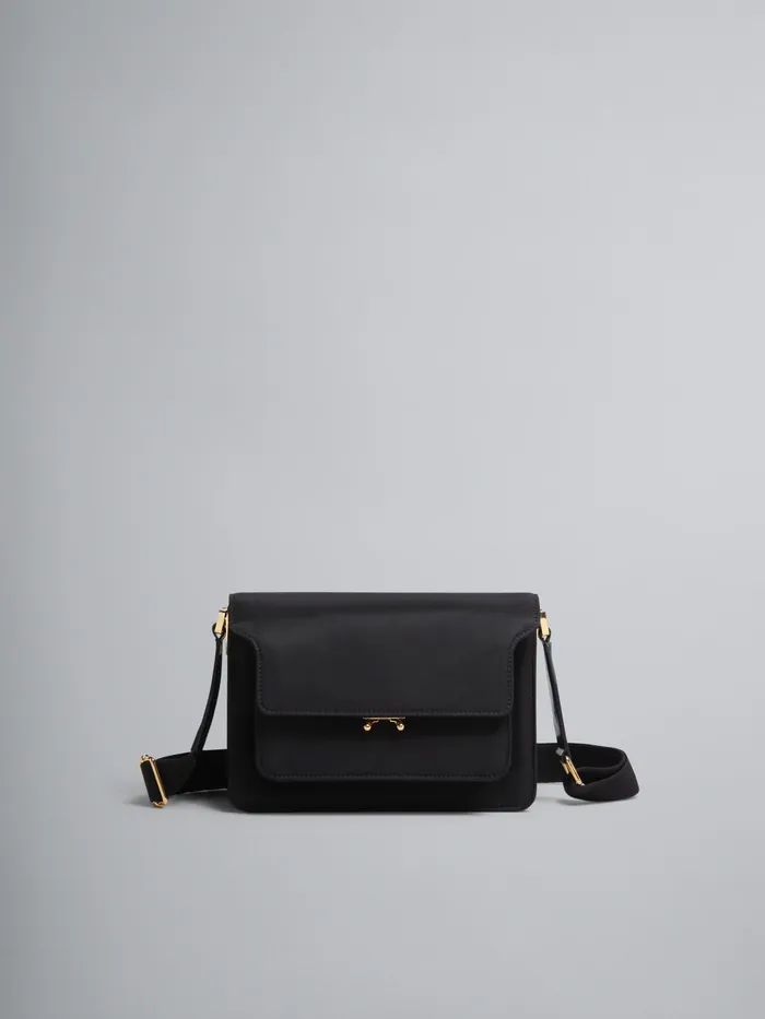 Marni Trunk Light Medium Bag In Nylon Black Womens Crossbody Bags
