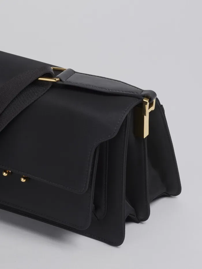 Marni Trunk Light Medium Bag In Nylon Black Womens Crossbody Bags Marni Trunk Light Medium Bag In Nylon Black Womens Crossbody Bags