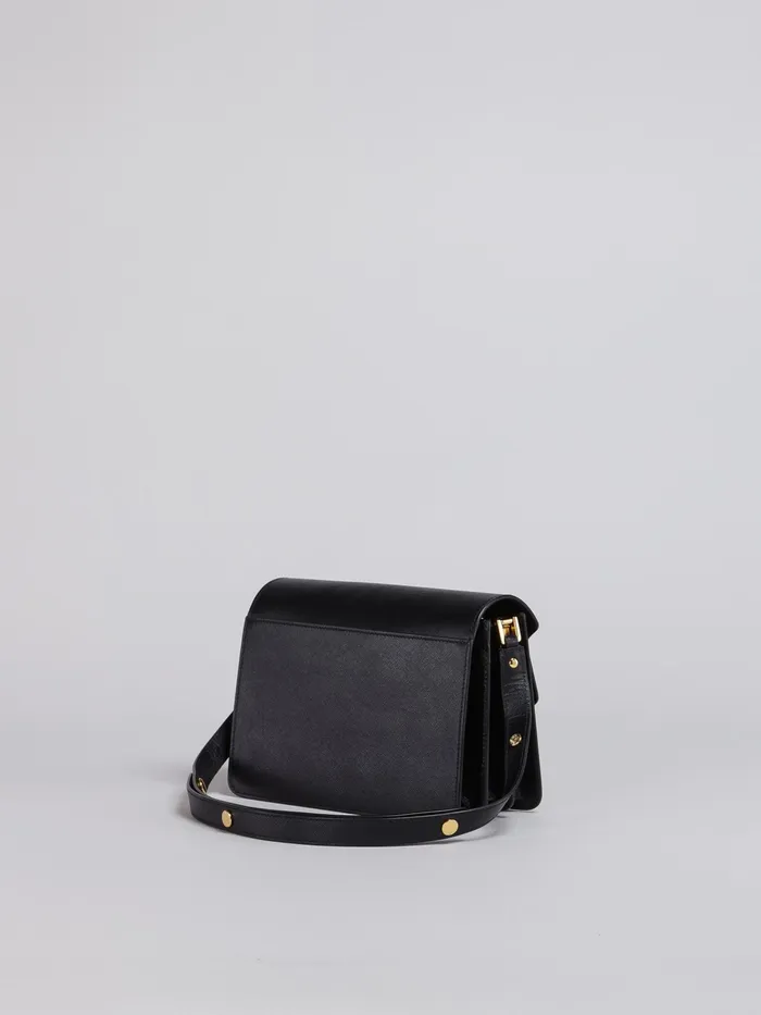 Marni Trunk Medium Bag In Saffiano Leather Black Womens Crossbody Bags Marni Trunk Medium Bag In Saffiano Leather Black Womens Crossbody Bags