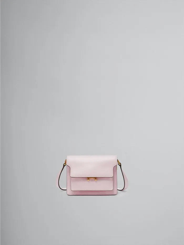 Marni Trunk Soft Mini Bag In Pink Leather Quartz Womens Crossbody Bags