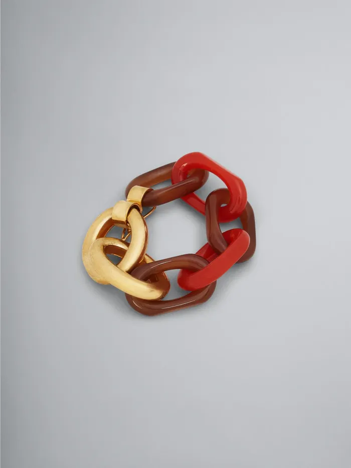 Marni Vertigo Bracelet In Resin And Metal Orange Womens Bracelets