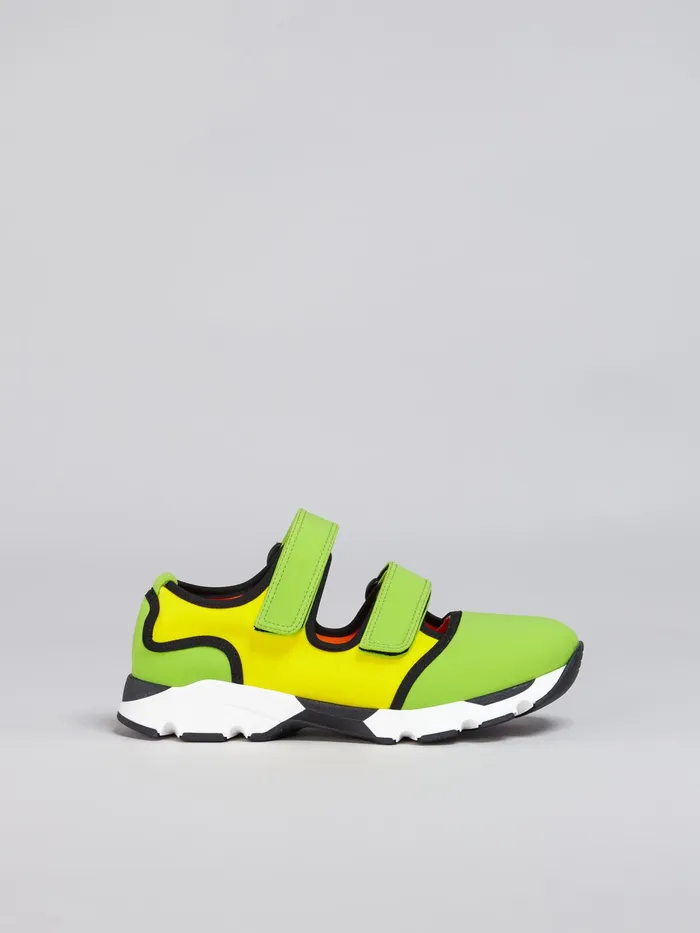 Marni Yellow And Green Techno Fabric Sneaker Lime Womens Sneakers