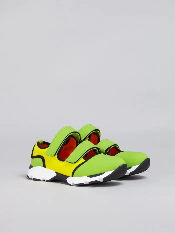 Marni Yellow And Green Techno Fabric Sneaker Lime Womens Sneakers Marni Yellow And Green Techno Fabric Sneaker Lime Womens Sneakers