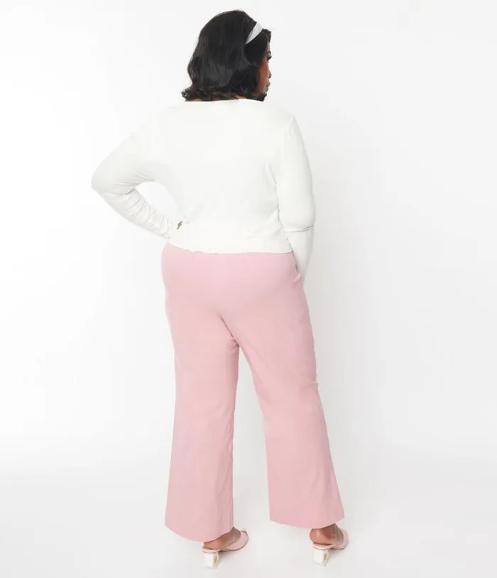 Mauve Pink Heart Buckle Pants ClothingPlus Unique Vintage Pants