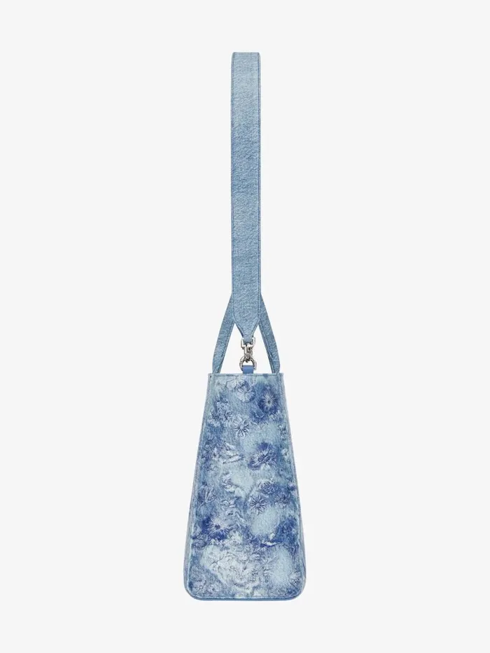Medium GTote Bag In Washed Embroidered Denim Medium Blue Women Givenchy Shoulder Bags