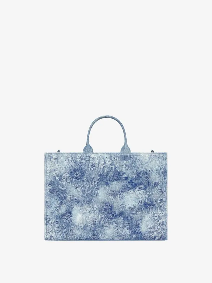 Medium GTote Bag In Washed Embroidered Denim Medium Blue Women Givenchy Shoulder Bags