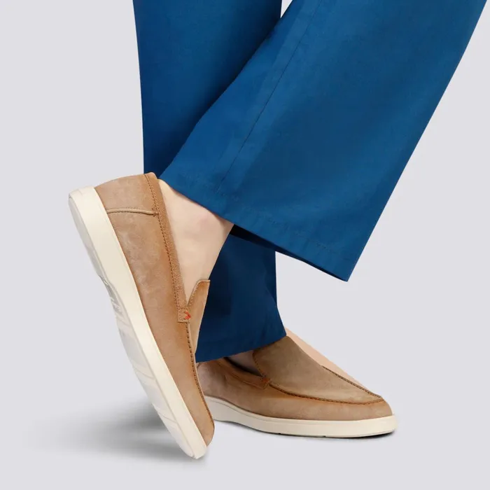 Men Beige Suede Loafer Santoni Loafers
