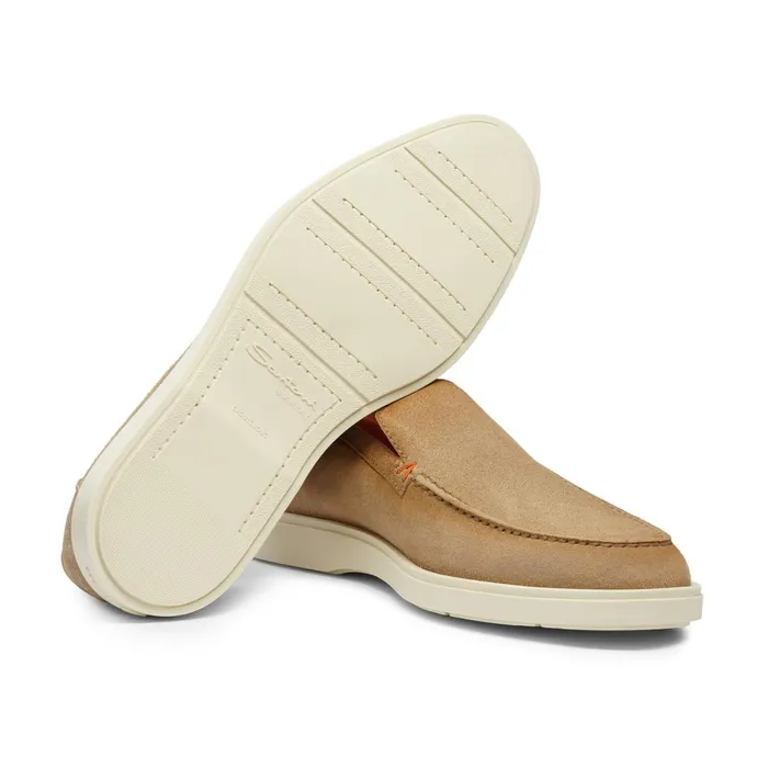 Men Beige Suede Loafer Santoni Loafers