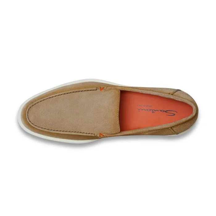 Men Beige Suede Loafer Santoni Loafers