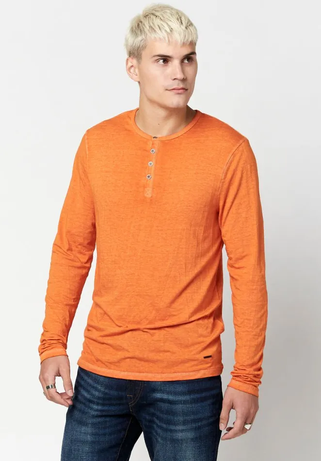 Men Burnout Jersey Kaduk Henley Star Buffalo David Bitton Tops and Tees