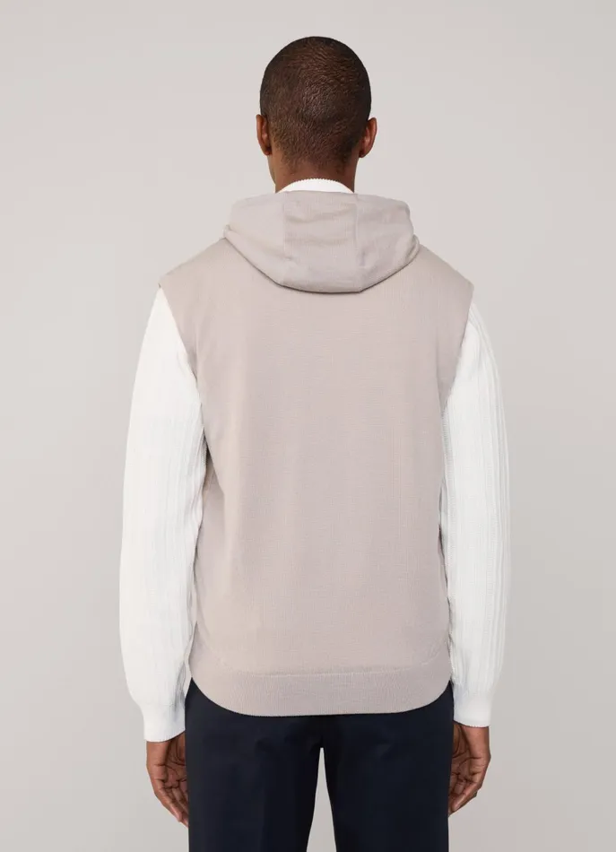 Men Coats and Jackets Faonnable Hybrid Gilet With Hood Light Beige