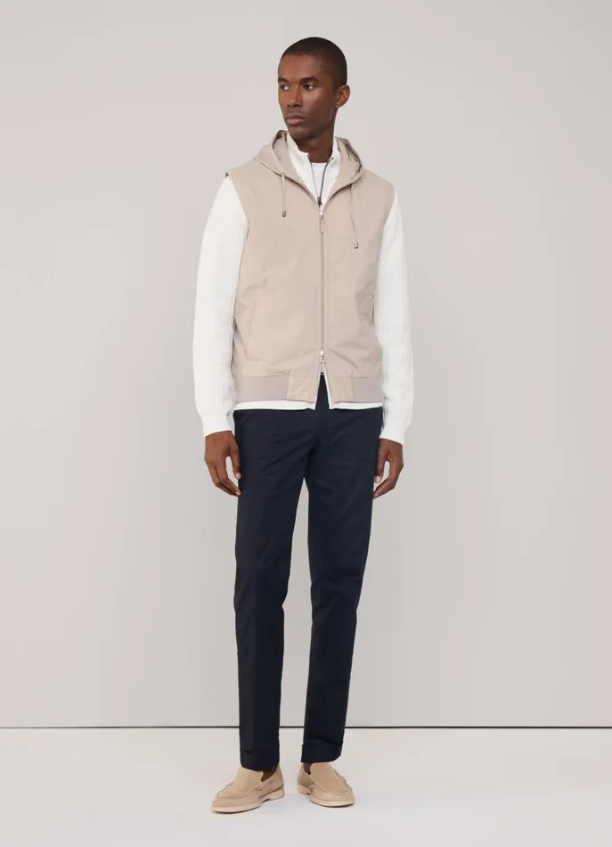 Men Coats and Jackets Faonnable Hybrid Gilet With Hood Light Beige