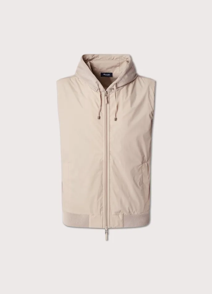 Men Coats and Jackets Faonnable Hybrid Gilet With Hood Light Beige