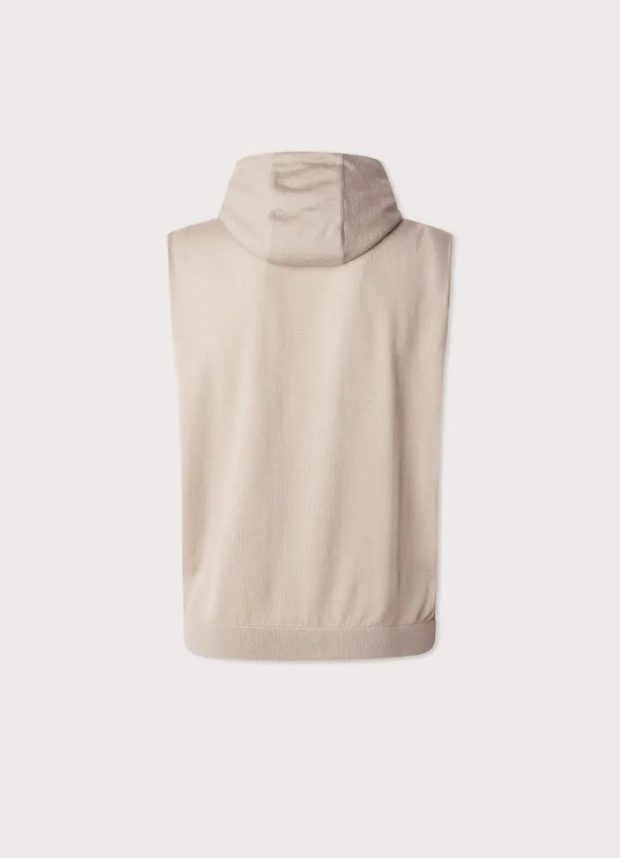 Men Coats and Jackets Faonnable Hybrid Gilet With Hood Light Beige