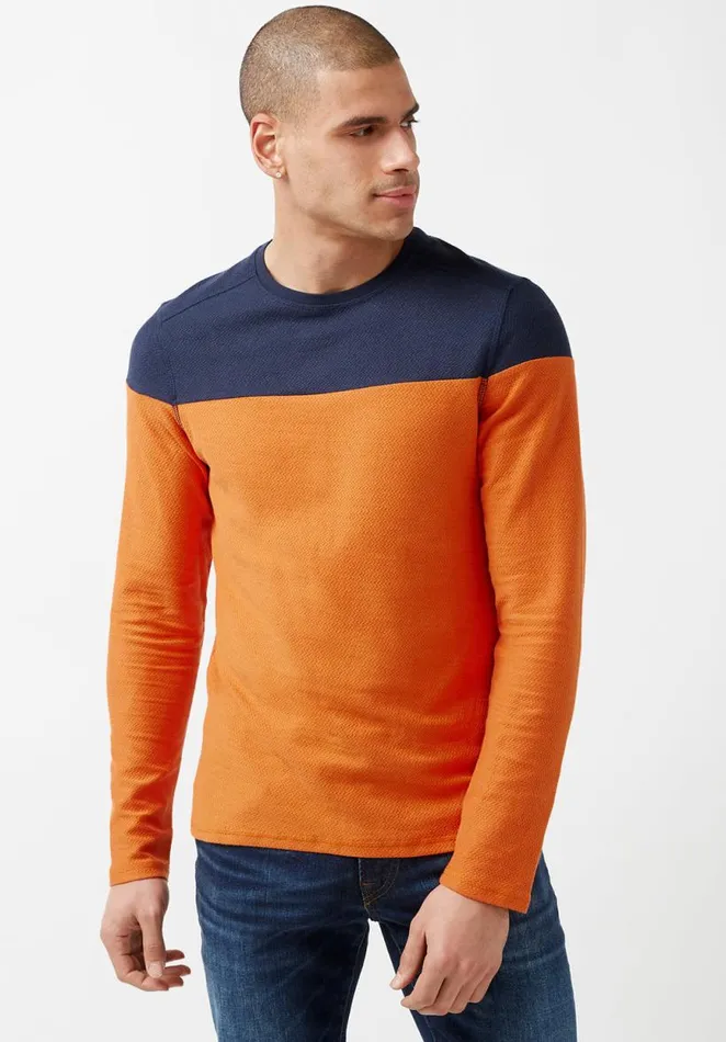 Men Colorblocked Kivor LongSleeve Fico Buffalo David Bitton Sweaters