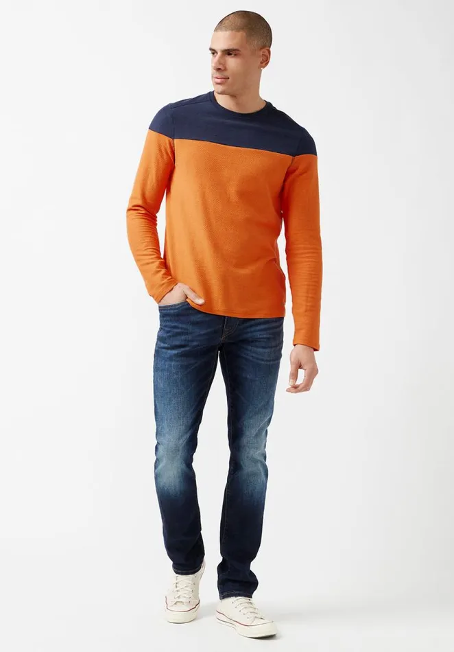 Men Colorblocked Kivor LongSleeve Fico Buffalo David Bitton Sweaters