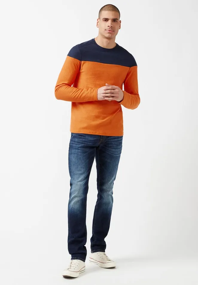 Men Colorblocked Kivor LongSleeve Fico Buffalo David Bitton Sweaters