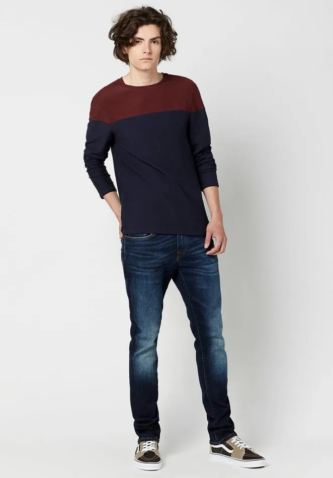 Men Colorblocked Kivor LongSleeve Fico Buffalo David Bitton Sweaters