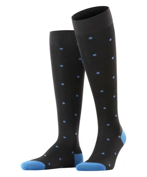 Men Dot Men Kneehigh Socks Black FALKE Knee High Socks