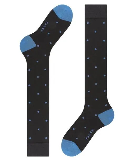Men Dot Men Kneehigh Socks Black FALKE Knee High Socks