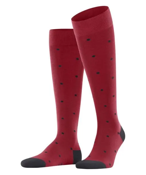 Men Dot Men Kneehigh Socks Scarlet FALKE Knee High Socks