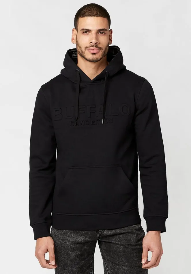 Men Embossed Fleecy Fadol Hoodie Black Buffalo David Bitton Sweatshirts and Hoodies Men Embossed Fleecy Fadol Hoodie Black Buffalo David Bitton Sweatshirts and Hoodies
