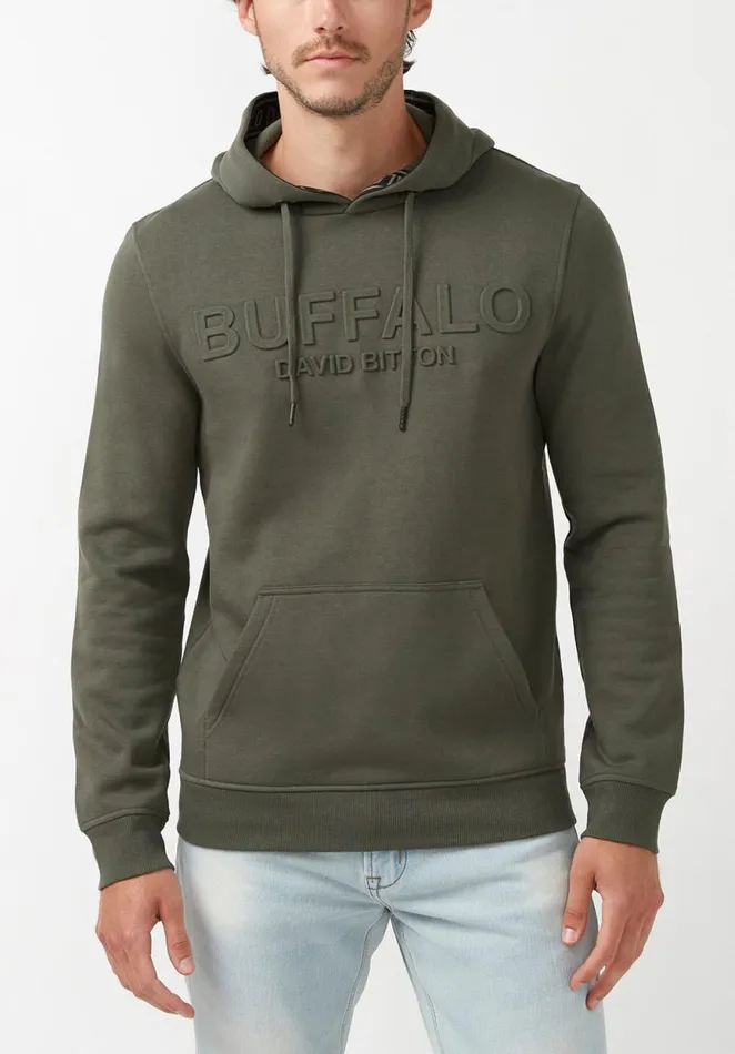 Men Fadol Thyme Men039s Fleece Hoodie Thyme Buffalo David Bitton Sweatshirts and Hoodies