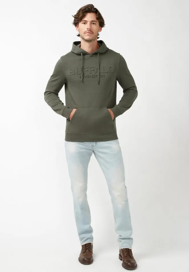 Men Fadol Thyme Men039s Fleece Hoodie Thyme Buffalo David Bitton Sweatshirts and Hoodies