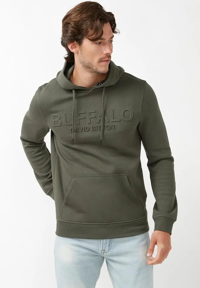 Men Fadol Thyme Men039s Fleece Hoodie Thyme Buffalo David Bitton Sweatshirts and Hoodies