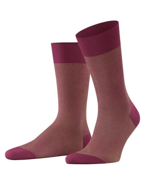 Men Fine Shadow Men Socks Red Plum FALKE Socks