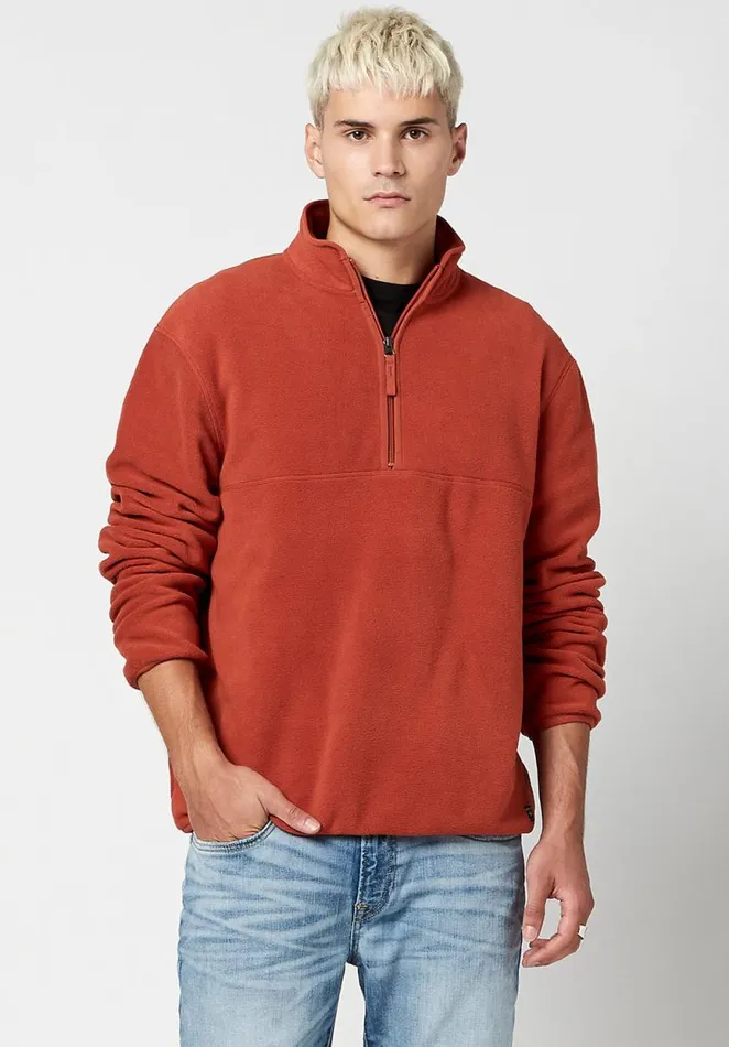 Men Fiproc Henley Fleece Top Red Ochre Buffalo David Bitton Sweatshirts and Hoodies Men Fiproc Henley Fleece Top Red Ochre Buffalo David Bitton Sweatshirts and Hoodies