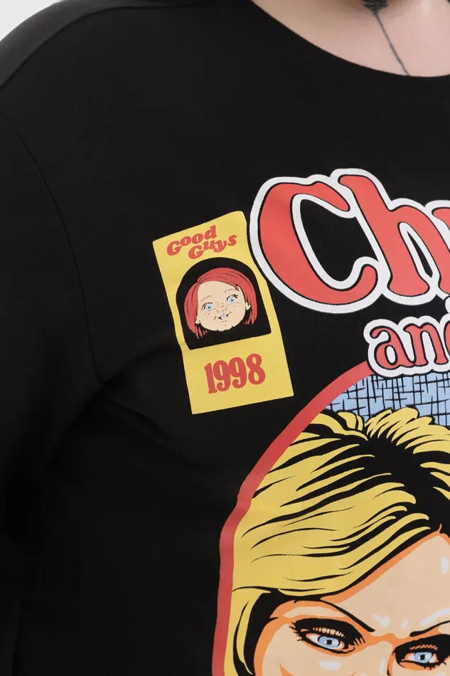 Men Graphic Tops Killstar Chucky and Tiff Forever Sweatshirt