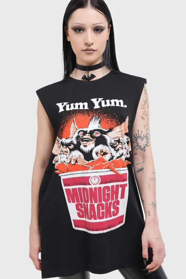 Men Graphic Tops Killstar Midnight Snacks Graphic Vest