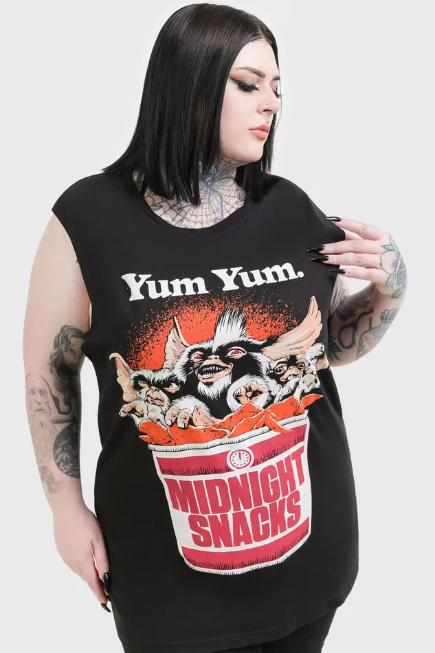 Men Graphic Tops Killstar Midnight Snacks Graphic Vest