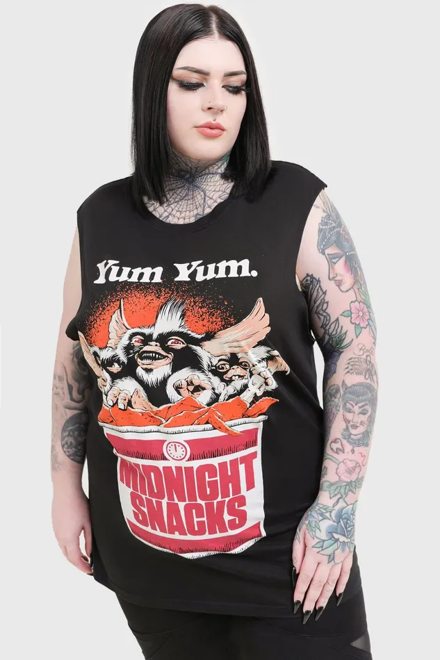 Men Graphic Tops Killstar Midnight Snacks Graphic Vest