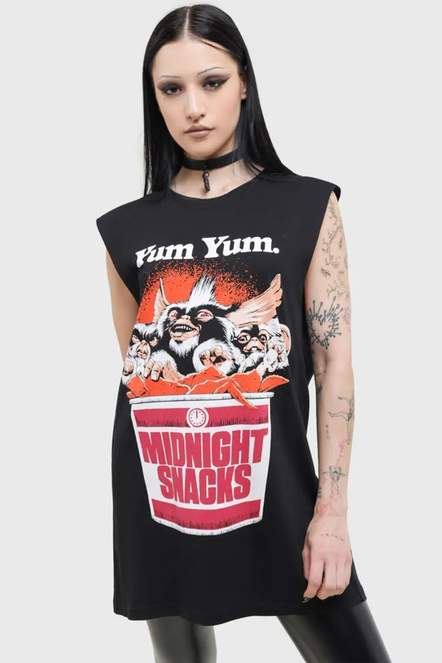 Men Graphic Tops Killstar Midnight Snacks Graphic Vest