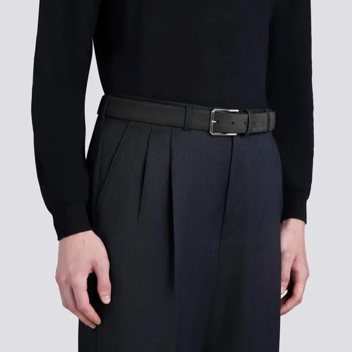 Men Grey Suede Adjustable Belt Santoni Belts