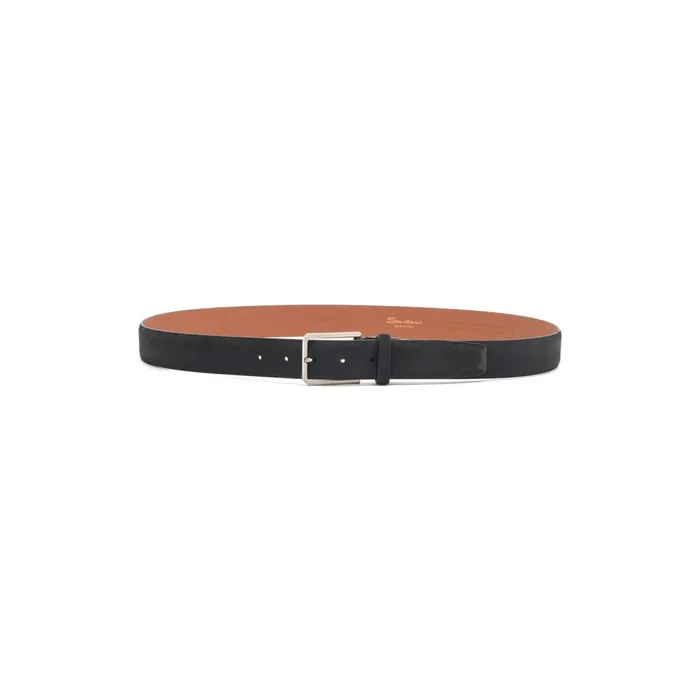 Men Grey Suede Adjustable Belt Santoni Belts