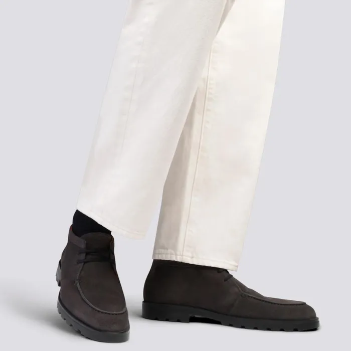 Men Grey Suede Desert Boot Santoni Boots