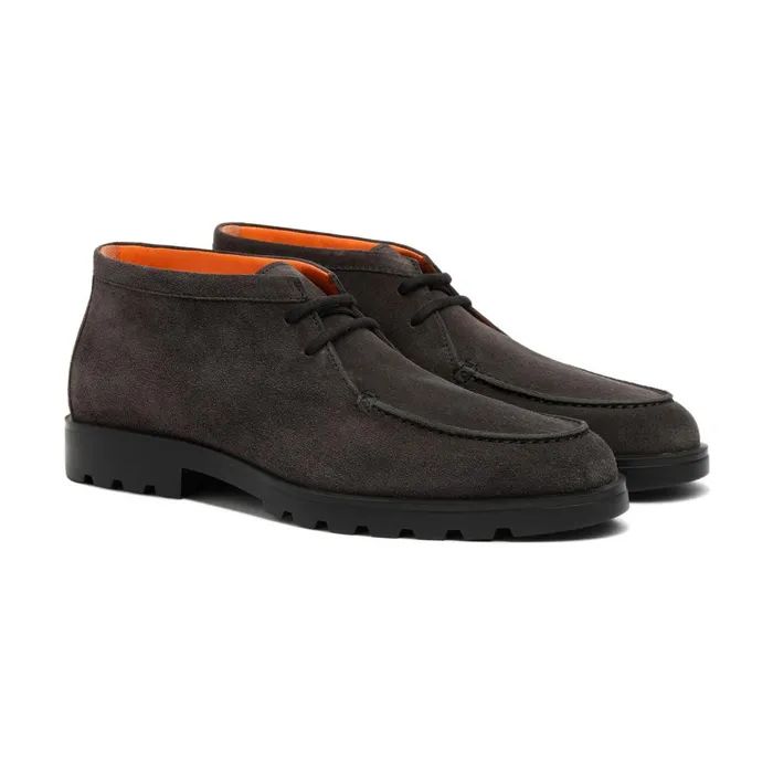 Men Grey Suede Desert Boot Santoni Boots