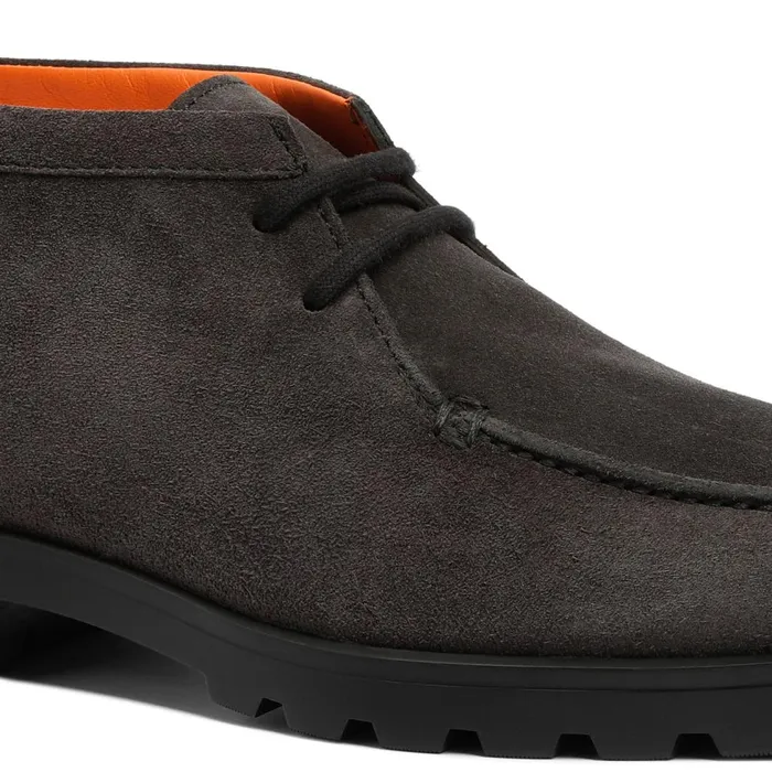 Men Grey Suede Desert Boot Santoni Boots