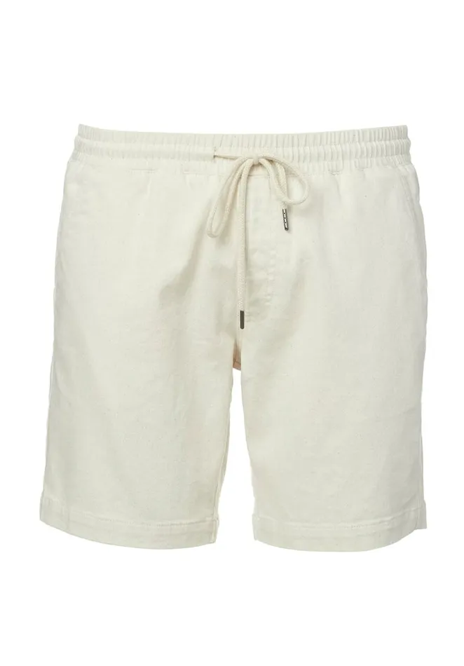 Men Higgers Cotton Twill Blend White Shorts Milk Buffalo David Bitton Shorts