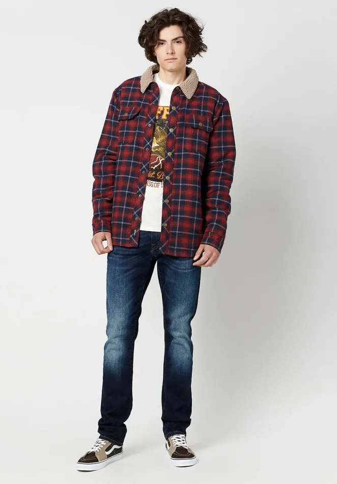 Men High Country Sahot Shacket Red Ochre Buffalo David Bitton Jackets