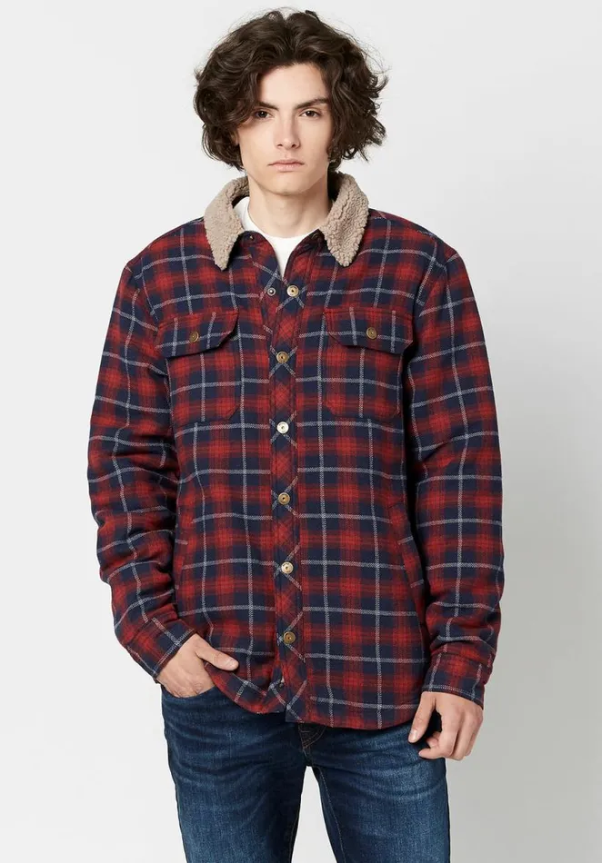 Men High Country Sahot Shacket Red Ochre Buffalo David Bitton Jackets