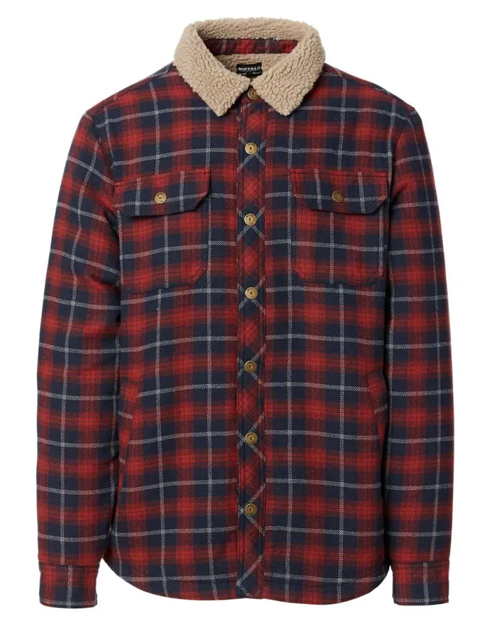 Men High Country Sahot Shacket Red Ochre Buffalo David Bitton Jackets