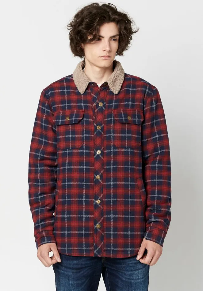 Men High Country Sahot Shacket Red Ochre Buffalo David Bitton Jackets