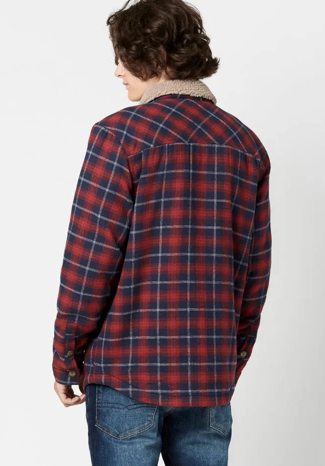 Men High Country Sahot Shacket Red Ochre Buffalo David Bitton Jackets