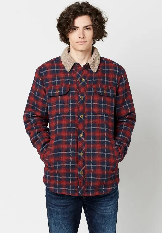 Men High Country Sahot Shacket Red Ochre Buffalo David Bitton Jackets