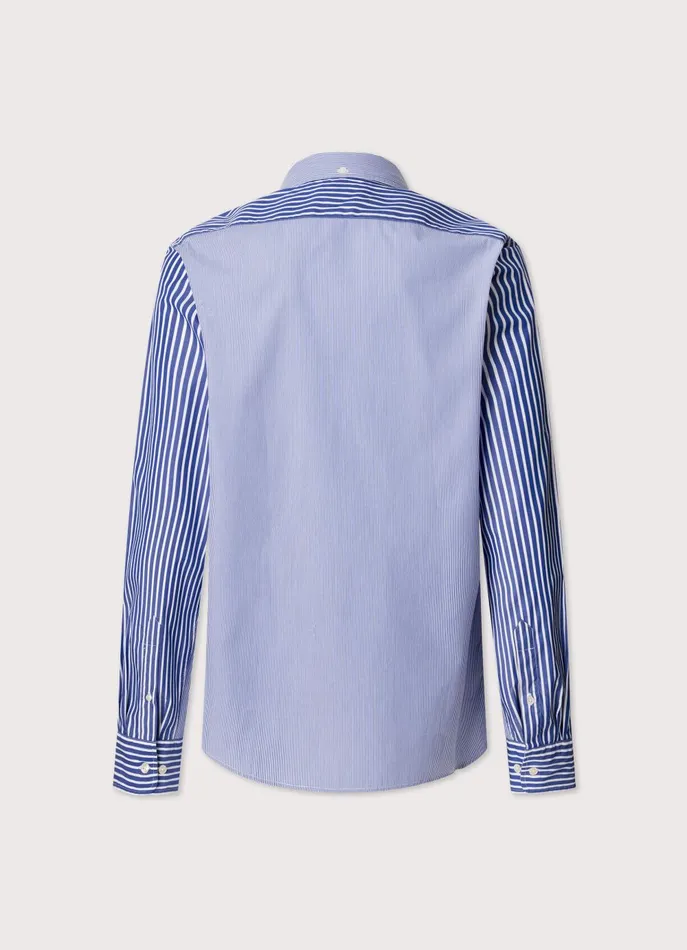 Men Iconic Shirts Faonnable Regular Fit Striped Shirt Naval Blue