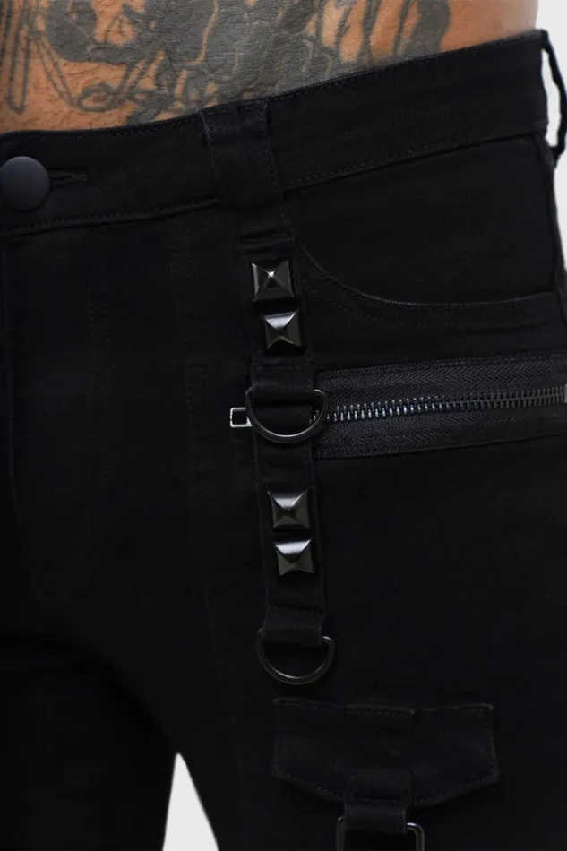 Men Jeans and Trousers Killstar Kihilist Bondage Trousers
